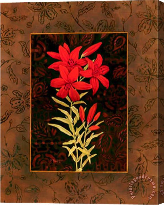 Paul Brent Damask Lily Stretched Canvas Painting / Canvas Art