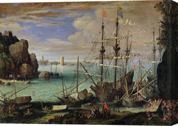 Paul Bril Scene of a Sea Port Stretched Canvas Print / Canvas Art