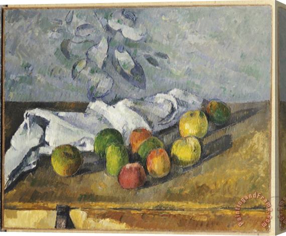Paul Cezanne Apples And a Napkin Stretched Canvas Print / Canvas Art