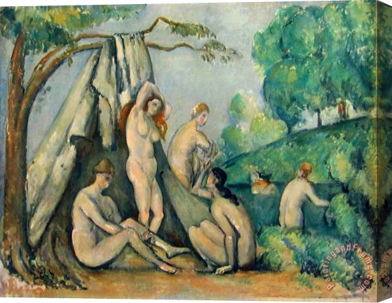Paul Cezanne Bathers in Front of a Tent Stretched Canvas Print / Canvas Art