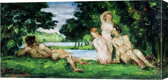Paul Cezanne Bathers Male And Female Stretched Canvas Painting / Canvas Art