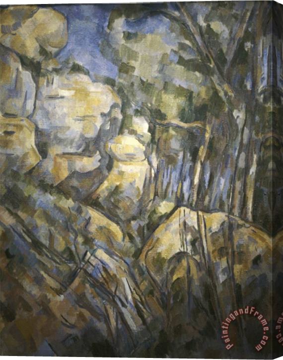 Paul Cezanne Boulders Near The Caves Above Chateau Noir Stretched Canvas Print / Canvas Art