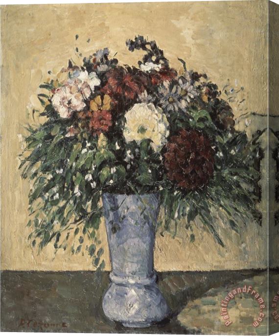 Paul Cezanne Bouquet in a Blue Vase Stretched Canvas Print / Canvas Art