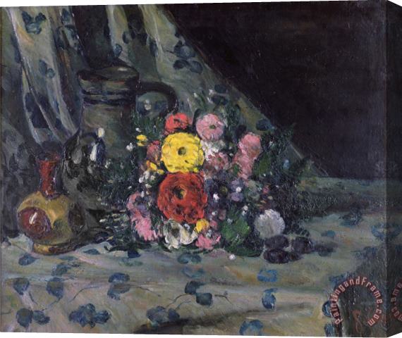 Paul Cezanne Bouquet of Yellow Dahlias C 1873 Stretched Canvas Print / Canvas Art