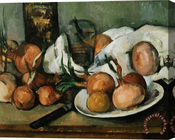 Paul Cezanne Detail of Still Life with Onions Stretched Canvas Print / Canvas Art