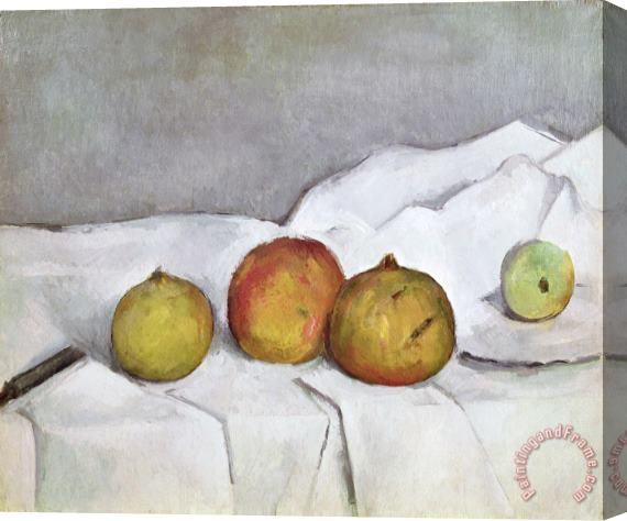 Paul Cezanne Fruit On A Cloth Stretched Canvas Painting / Canvas Art