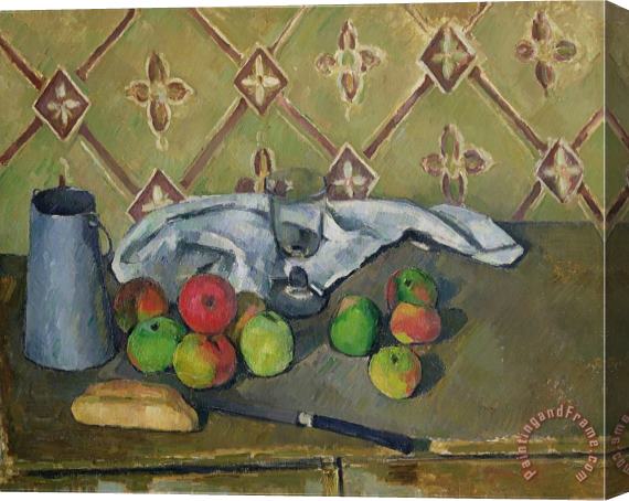 Paul Cezanne Fruit Serviette And Milk Jug C 1879 82 Stretched Canvas Painting / Canvas Art