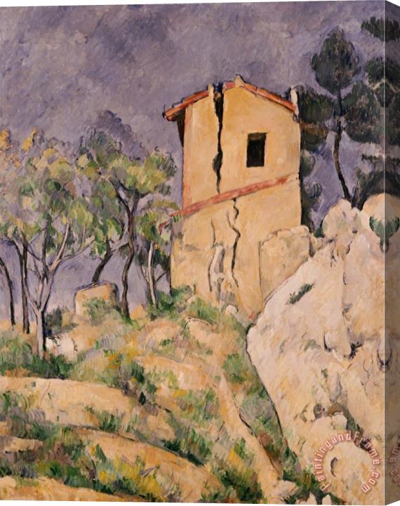 Paul Cezanne House with Cracked Wall Stretched Canvas Painting / Canvas Art