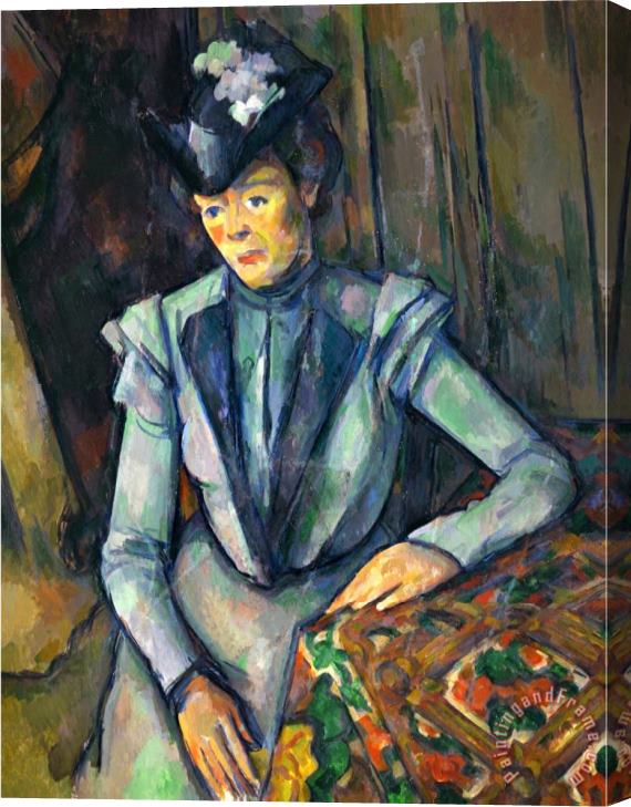Paul Cezanne Lady in Blue 1900 1904 Stretched Canvas Painting / Canvas Art