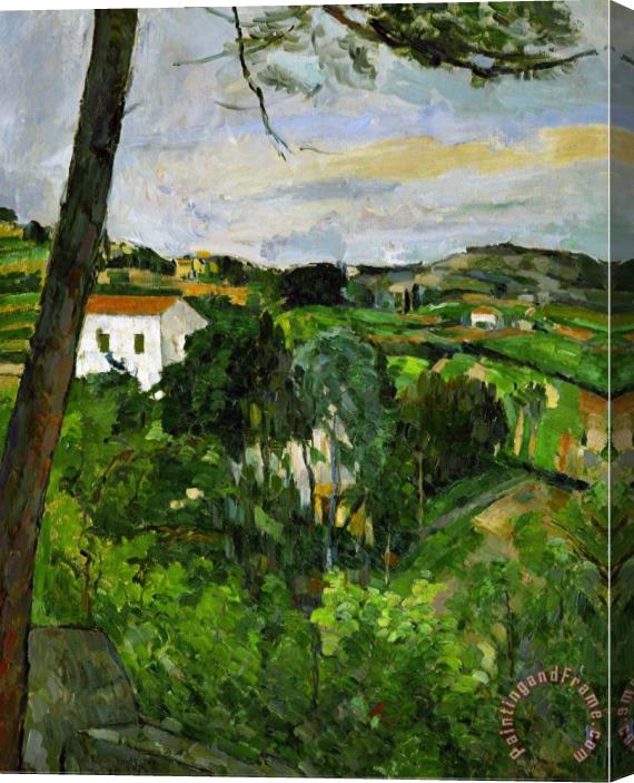 Paul Cezanne Landscape with Red Rooftops Also Called Pine Tree at L Estaque 1876 Stretched Canvas Print / Canvas Art