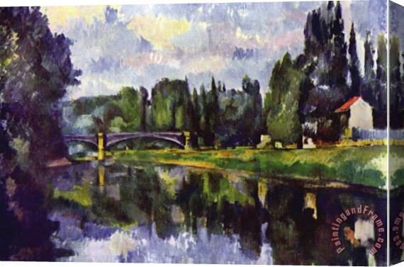 Paul Cezanne Marne Shore Stretched Canvas Painting / Canvas Art