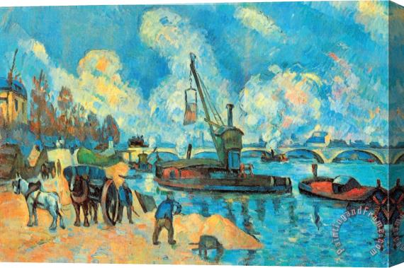 Paul Cezanne On The Banks of The Sein at Bercy Stretched Canvas Print / Canvas Art