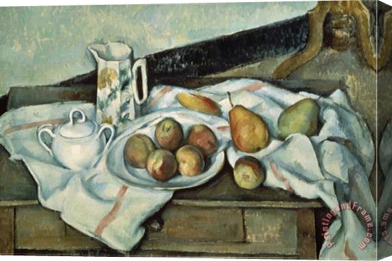 Paul Cezanne Peaches And Pears Stretched Canvas Painting / Canvas Art