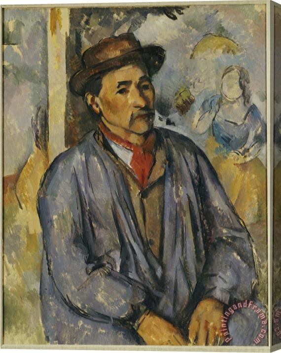 Paul Cezanne Peasant in a Blue Shirt Stretched Canvas Painting / Canvas Art