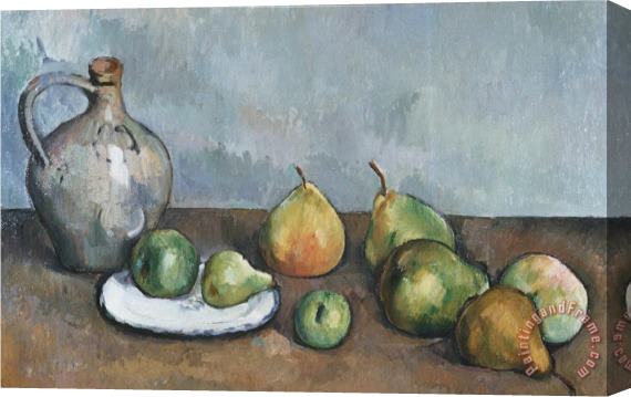 Paul Cezanne Pitcher And Fruit Stretched Canvas Painting / Canvas Art