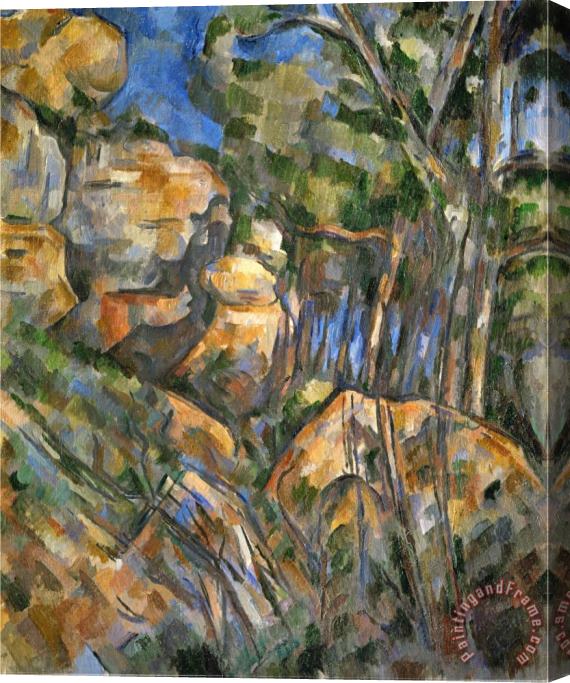 Paul Cezanne Rocks Above The Caves at Chateau Noir Stretched Canvas Print / Canvas Art