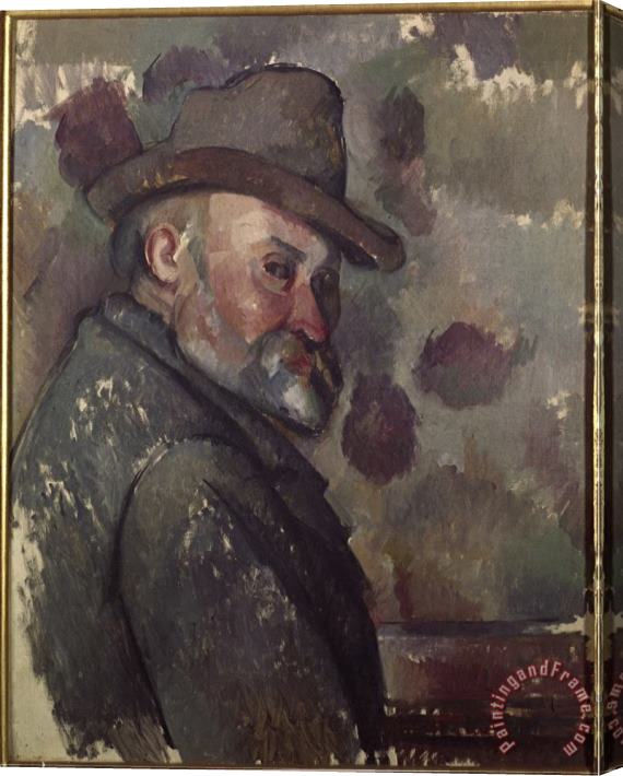Paul Cezanne Self Portrait with Felt Hat Stretched Canvas Painting / Canvas Art