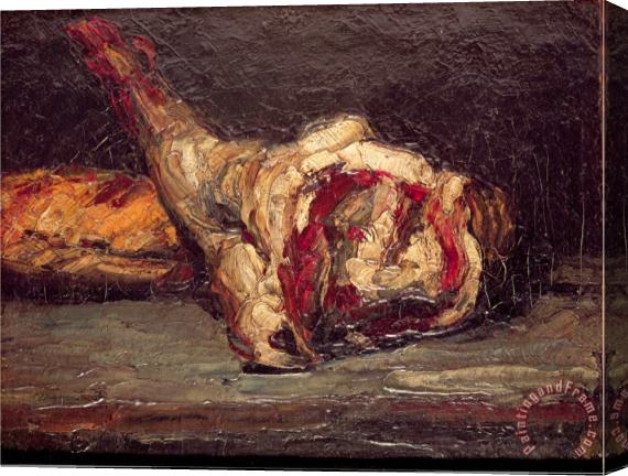 Paul Cezanne Still Life of a Leg of Mutton And Bread 1865 Stretched Canvas Print / Canvas Art
