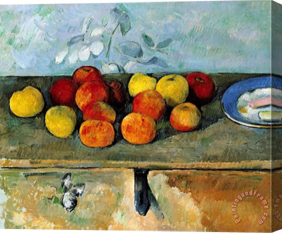 Paul Cezanne Still Life of Apples And Biscuits 1880 82 Stretched Canvas Painting / Canvas Art