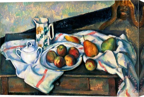 Paul Cezanne Still Life of Peaches And Pears 1888 90 Stretched Canvas Painting / Canvas Art