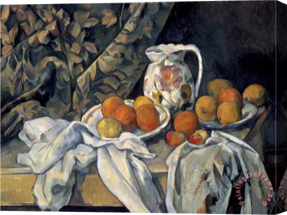 Paul Cezanne Still Life with a Curtain And Pitcher Stretched Canvas Painting / Canvas Art