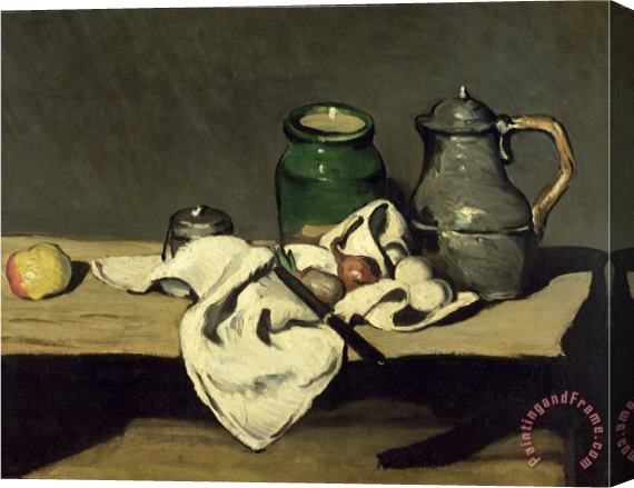 Paul Cezanne Still Life with a Kettle Circa 1869 Stretched Canvas Painting / Canvas Art