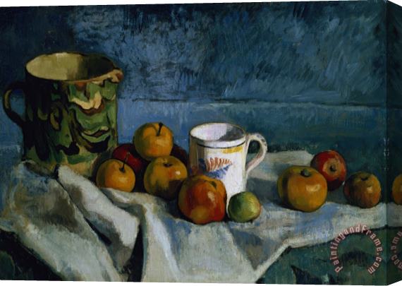 Paul Cezanne Still Life With Apples Cup And Pitcher Stretched Canvas Print / Canvas Art