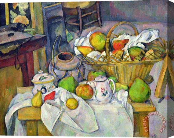 Paul Cezanne Still Life with Basket 1888 90 Stretched Canvas Painting / Canvas Art