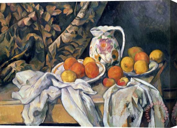 Paul Cezanne Still Life With Drapery Stretched Canvas Painting / Canvas Art