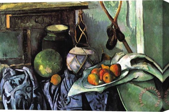 Paul Cezanne Still Life with Eggplant Stretched Canvas Print / Canvas Art
