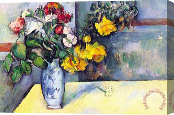 Paul Cezanne Still Life with Flowers in a Vase Stretched Canvas Painting / Canvas Art