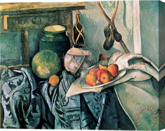 Paul Cezanne Still Life with Pitcher And Eggplant Stretched Canvas Print / Canvas Art