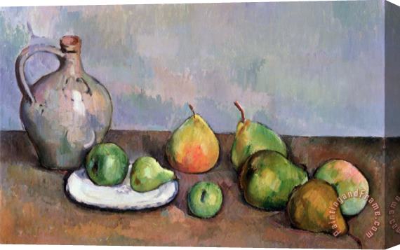 Paul Cezanne Still Life with Pitcher and Fruit Stretched Canvas Painting / Canvas Art