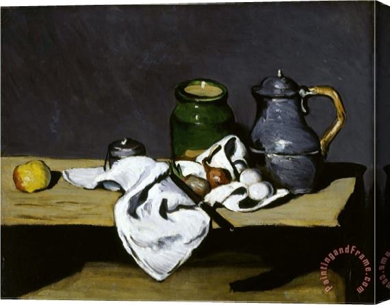 Paul Cezanne Still Life with Teapot C 1869 Stretched Canvas Painting / Canvas Art