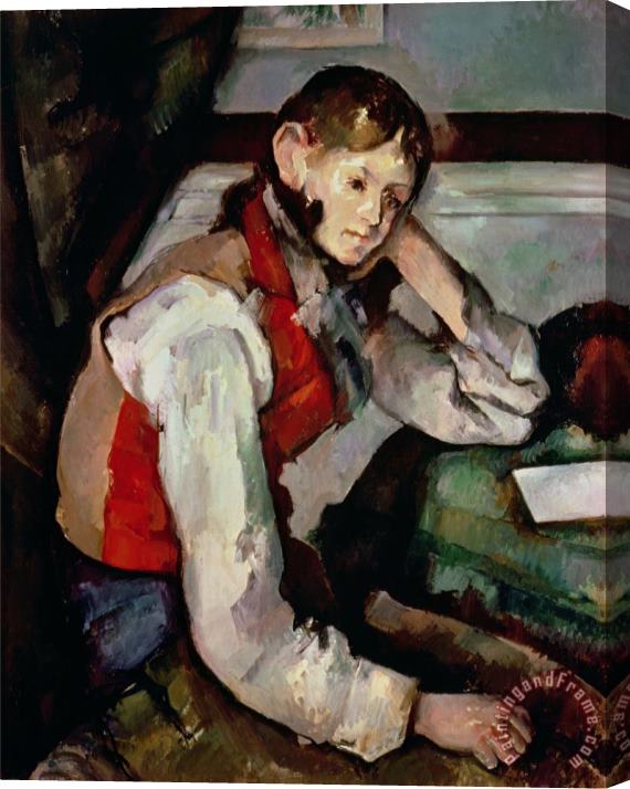 Paul Cezanne The Boy in The Red Waistcoat 1888 90 Oil on Canvas Stretched Canvas Print / Canvas Art