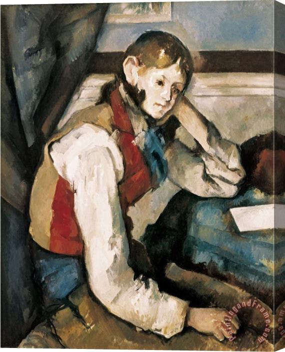 Paul Cezanne The Boy in The Red Waistcoat Stretched Canvas Print / Canvas Art