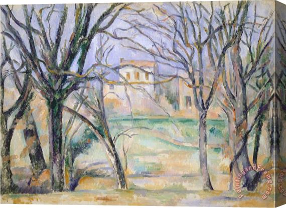 Paul Cezanne Trees And Houses 1885 86 Stretched Canvas Print / Canvas Art