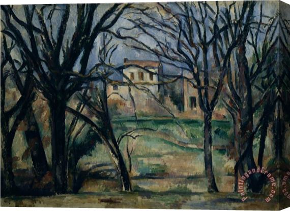 Paul Cezanne Trees And Houses Stretched Canvas Print / Canvas Art