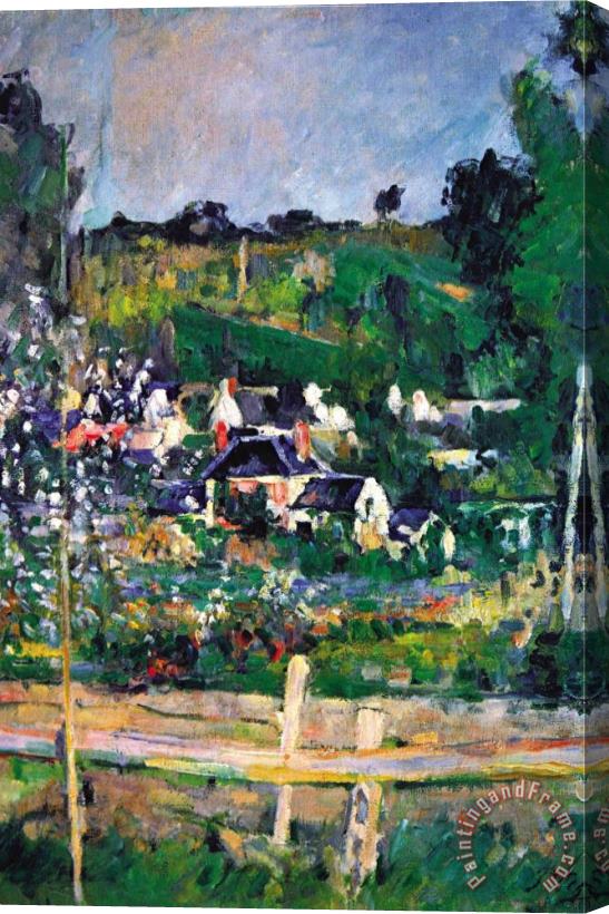 Paul Cezanne Village Behind The Fence Stretched Canvas Print / Canvas Art