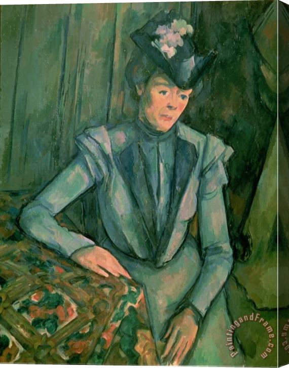 Paul Cezanne Woman in Blue Madame Cezanne 1900 02 Stretched Canvas Painting / Canvas Art