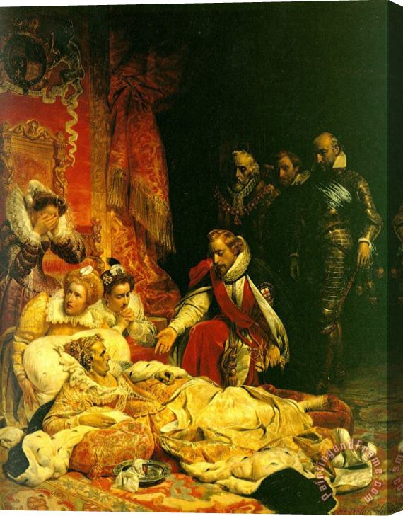Paul Delaroche The Death of Elizabeth Stretched Canvas Painting / Canvas Art