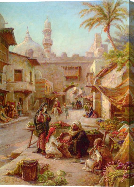 Paul Dominique Philippoteaux In The Souk Stretched Canvas Painting / Canvas Art