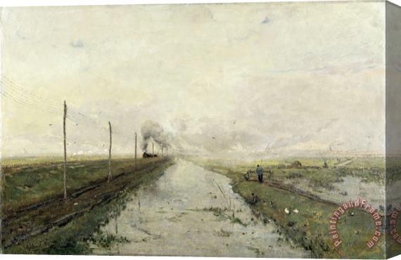 Paul Gabriel Landscape with a Train Stretched Canvas Print / Canvas Art