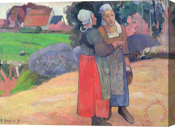 Paul Gauguin Breton Peasants Stretched Canvas Print / Canvas Art