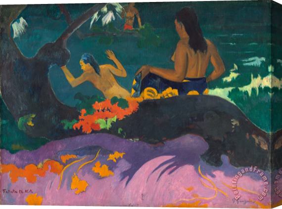 Paul Gauguin Fatata Te Miti (by The Sea) Stretched Canvas Painting / Canvas Art