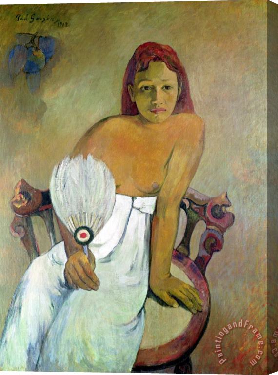 Paul Gauguin Girl with fan Stretched Canvas Print / Canvas Art