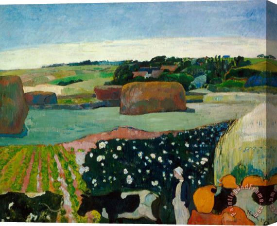 Paul Gauguin Haystacks In Brittany Stretched Canvas Print / Canvas Art