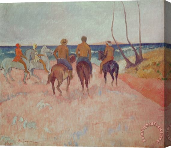 Paul Gauguin Horseman on the Beach Stretched Canvas Painting / Canvas Art