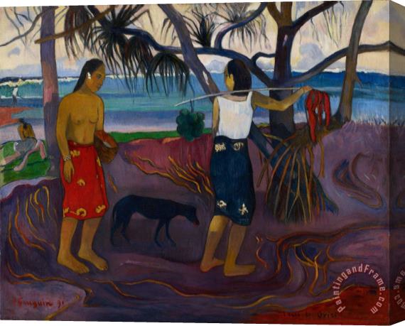Paul Gauguin I Raro Te Oviri (under The Pandanus) Stretched Canvas Painting / Canvas Art