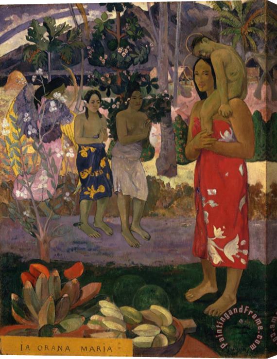 Paul Gauguin Ia Orana Maria (hail Mary) Stretched Canvas Painting / Canvas Art